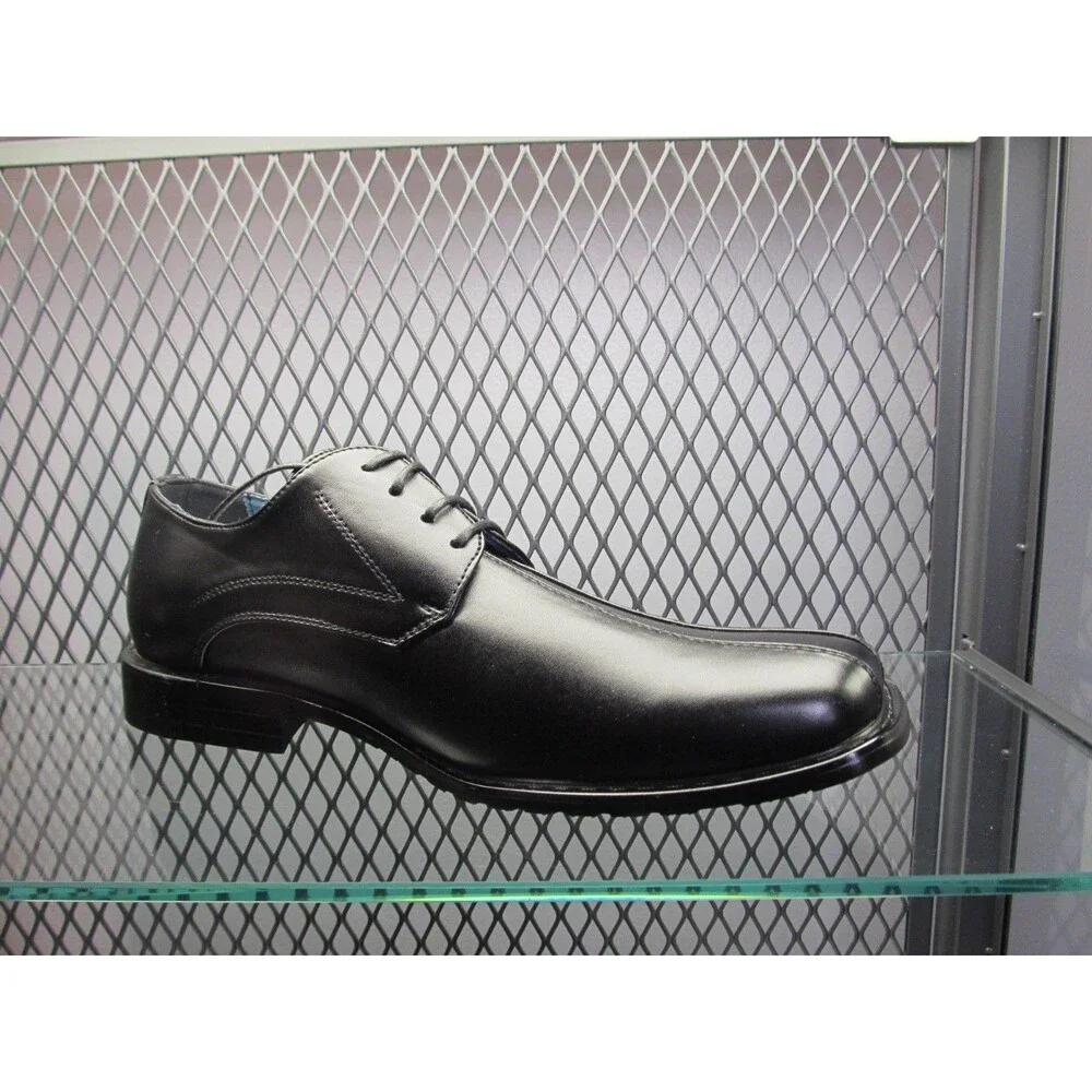 Nic Fermiano Men’s Black Dress Shoes 8.5 NIB Square Toe Lace‑Up Oxford